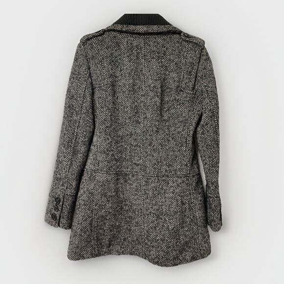 VTG 90s GUESS LA 1981 Wool Blend Double-Breasted Lined Tweed Peacoat WMNS SZ SM - Picture 2 of 16